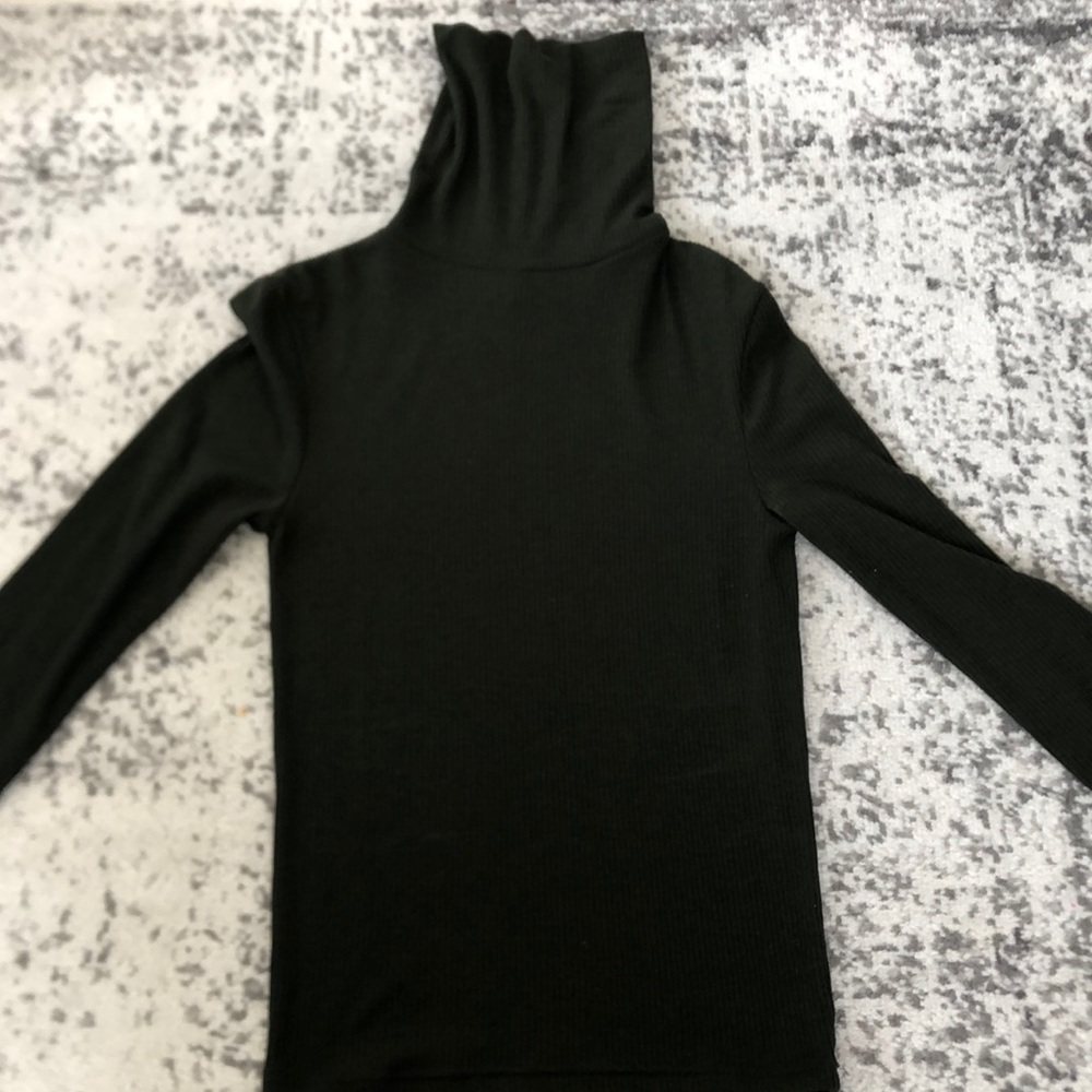 Dark green turtleneck